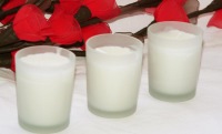 Frosted Glass Votive Candle - White Wax - Wedding Decorations Candle